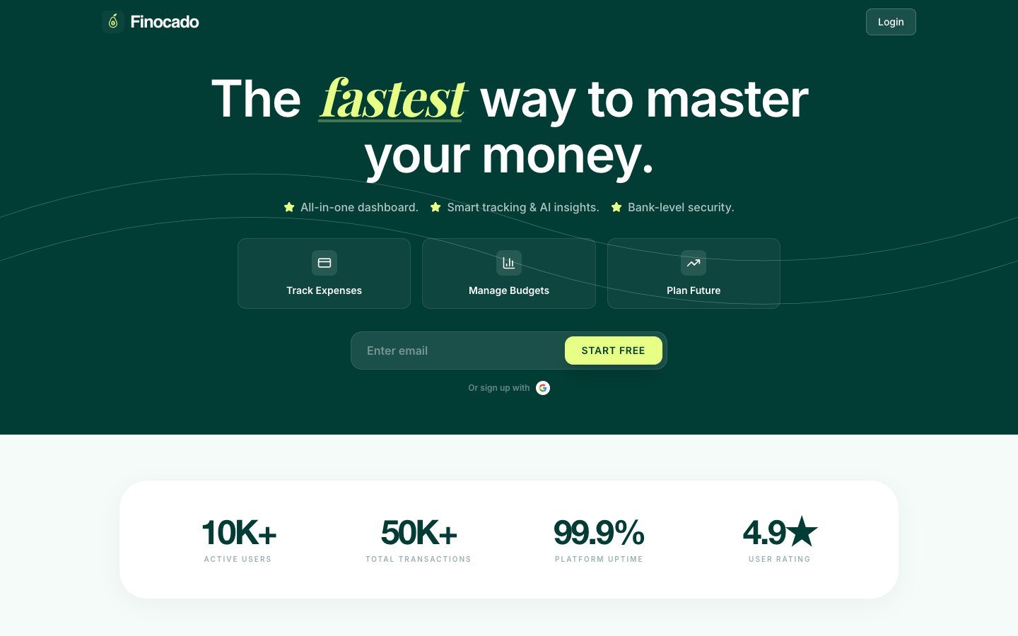 Finocado — live site preview
